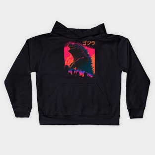 Synthwave Godzilla Kids Hoodie